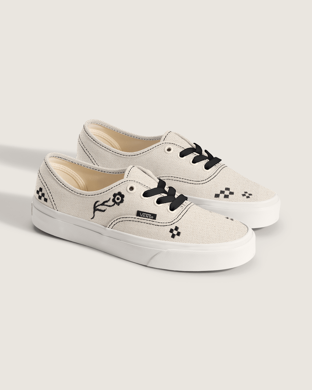 Vans Authentic Shoe in Beige / Black