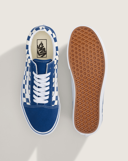 Vans Old Skool Checkerboard Shoe in Checkerboard True Blue / White