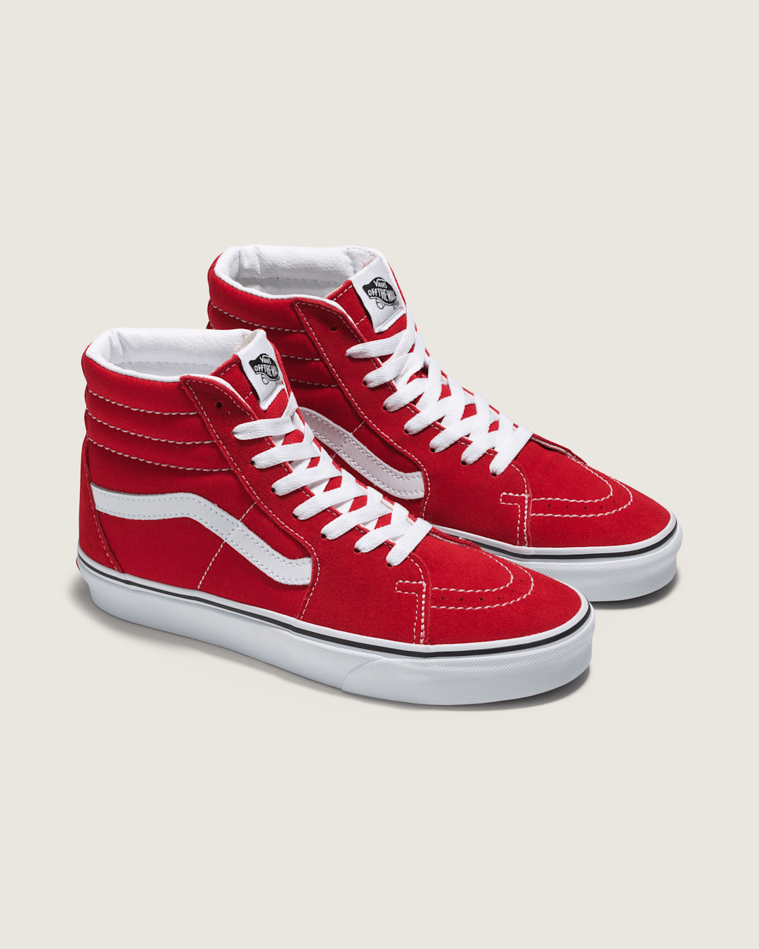 Vans Sk8-Hi Shoe in Racing Red / True White