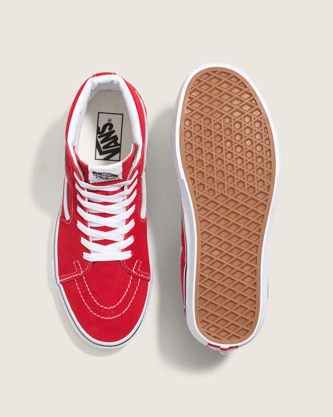 Vans Sk8-Hi Shoe in Racing Red / True White