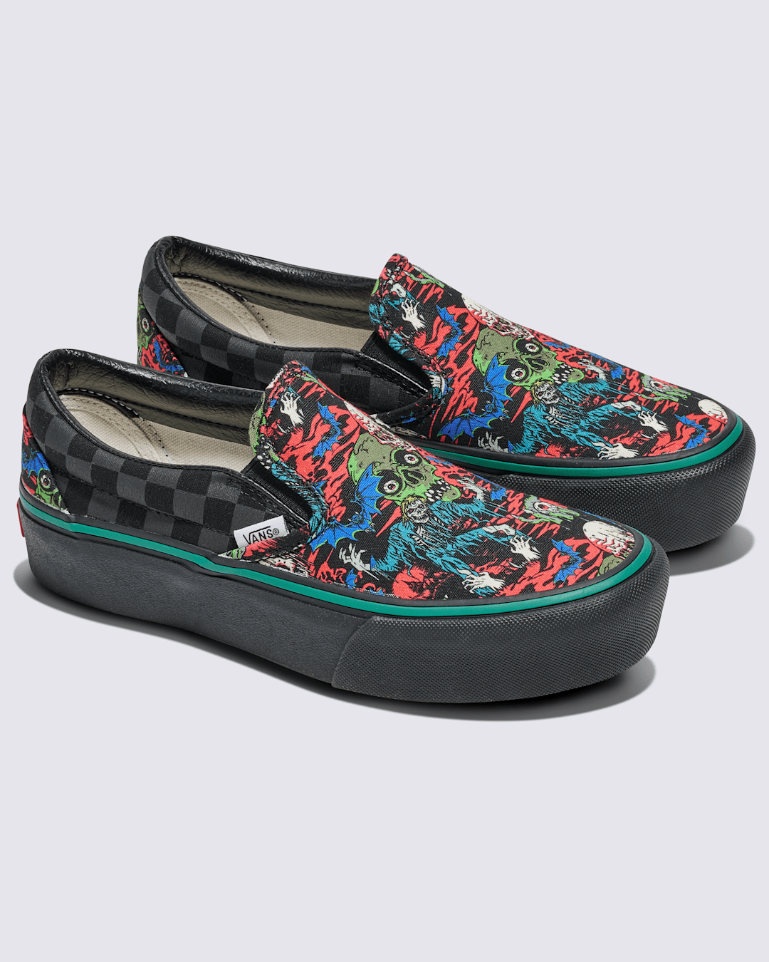 Vans Customs Classic Slip-On Platform Halloween Shoe in Customs