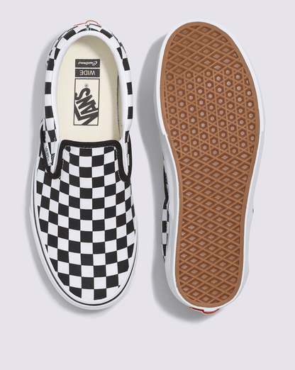 Vans Customs Classic Slip-On Checkerboard Wide Shoe in Customs