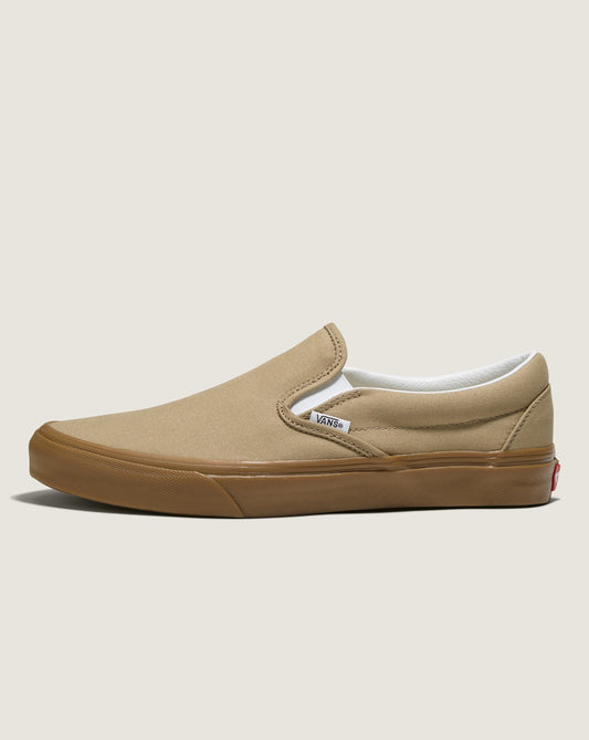 Vans Customs Classic Slip-On Wide Shoe in Tan Brown