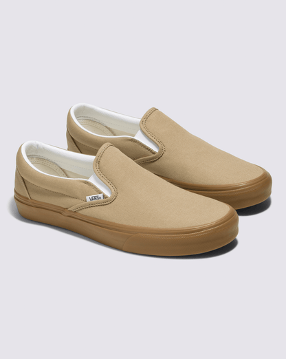 Vans Customs Classic Slip-On Wide Shoe in Tan Brown