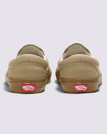 Vans Customs Classic Slip-On Wide Shoe in Tan Brown