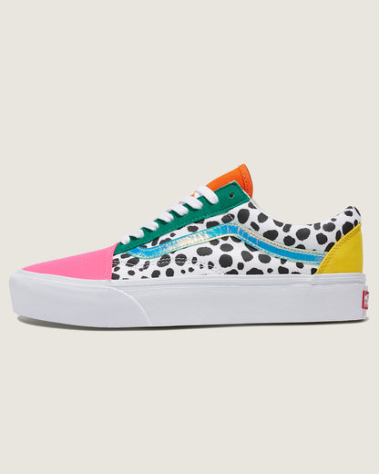 Vans Customs Old Skool Platform Shoe in Pink / White / Black