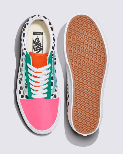 Vans Customs Old Skool Platform Shoe in Pink / White / Black