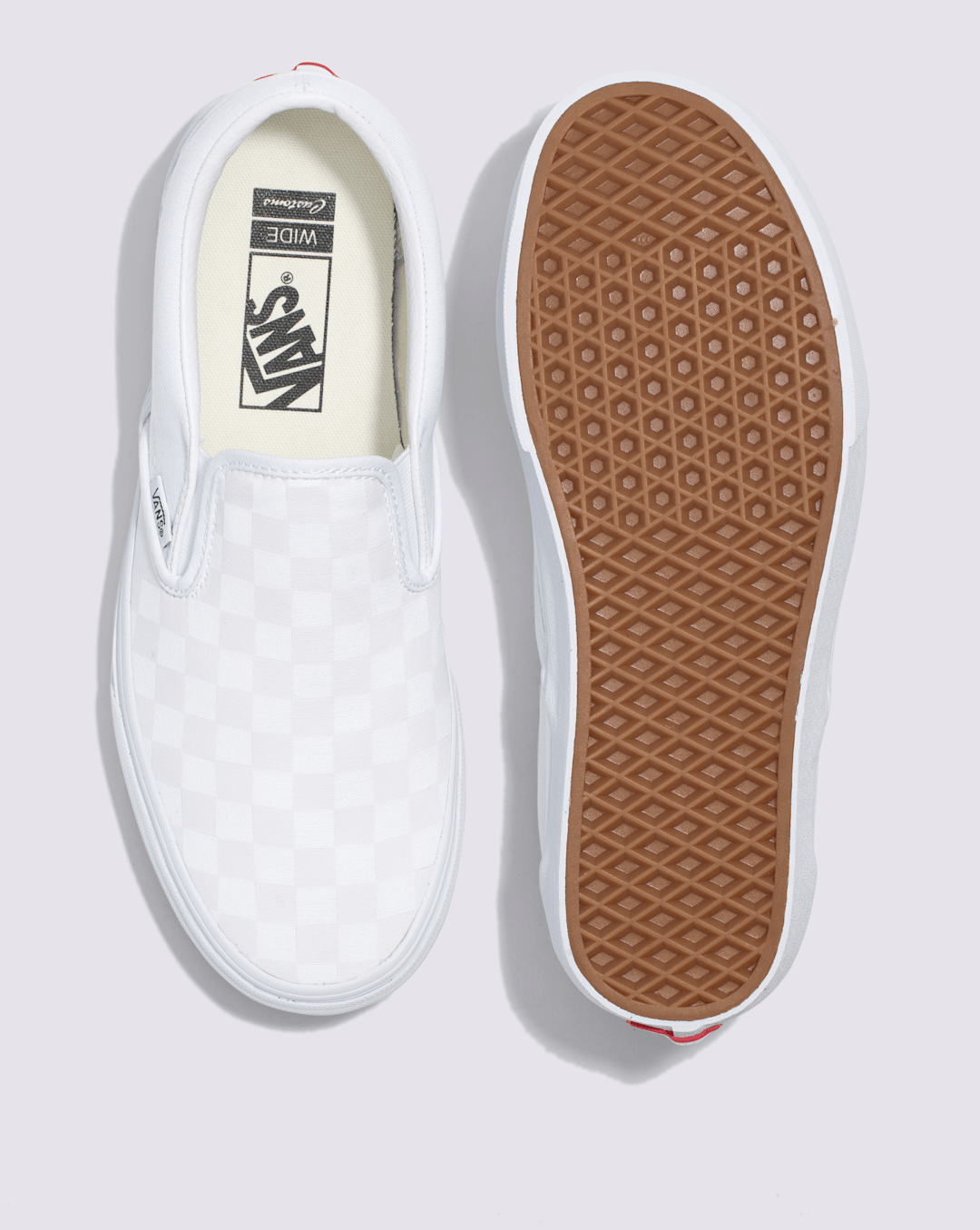 Vans Customs Classic Slip-On Checkerboard Wide Shoe in Customs