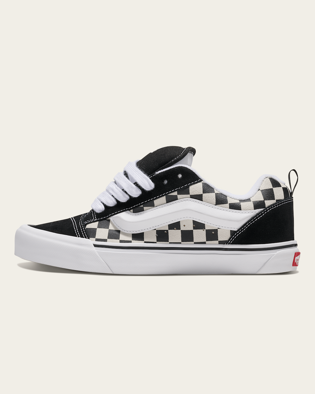 Vans Knu Skool Checkerboard Shoe in Checkerboard Black / True White