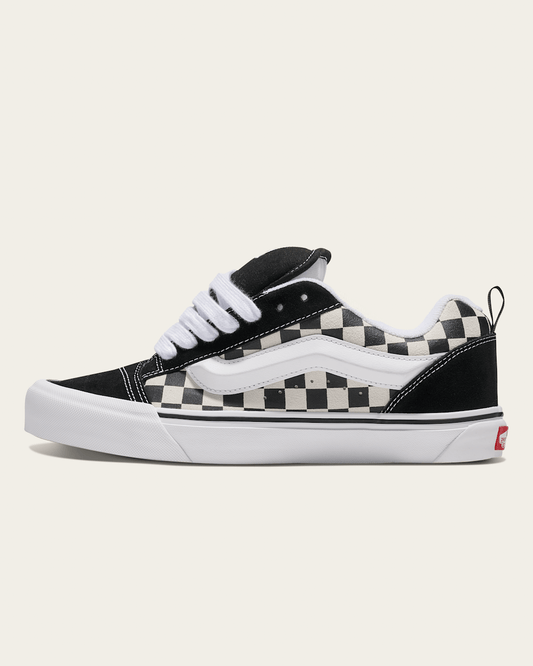 Vans Knu Skool Checkerboard Shoe in Checkerboard Black / True White