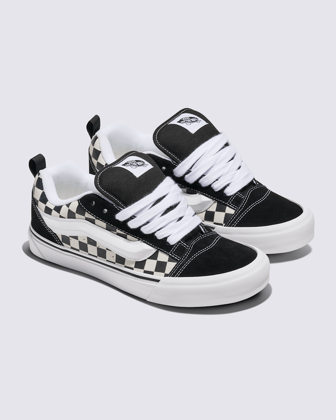 Vans Knu Skool Checkerboard Shoe in Checkerboard Black / True White