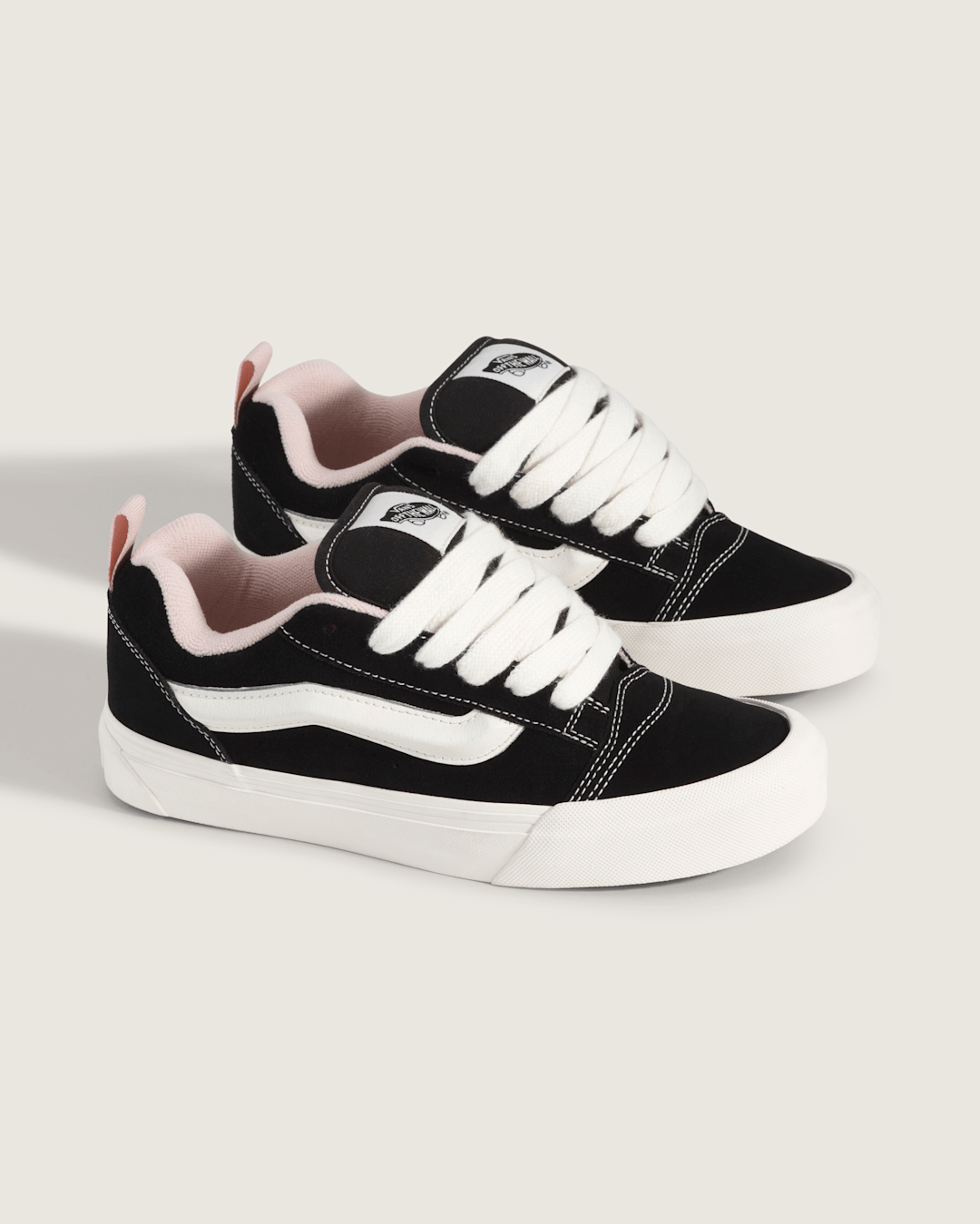 Vans Knu Skool Shoe in Black / Sepia Rose Pink