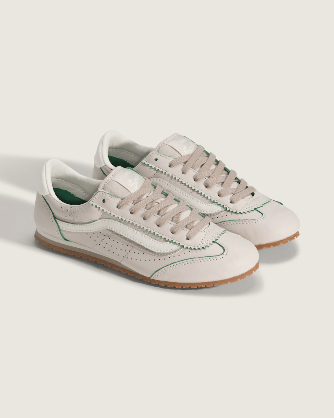 Vans Super Lowpro Shoe in Taupe Mist Beige / Sea Green
