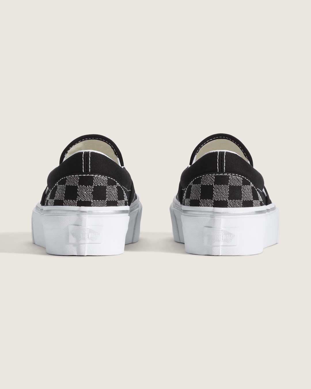 Vans Classic Slip-On Platform Checkerboard Shoe in Checkerboard Black