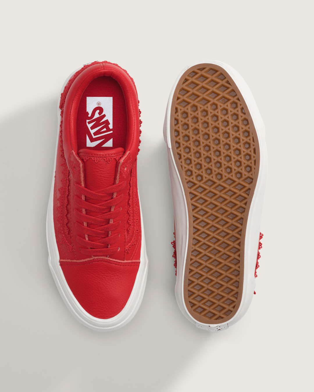 Vans Premium Old Skool Shoe in Racing Red