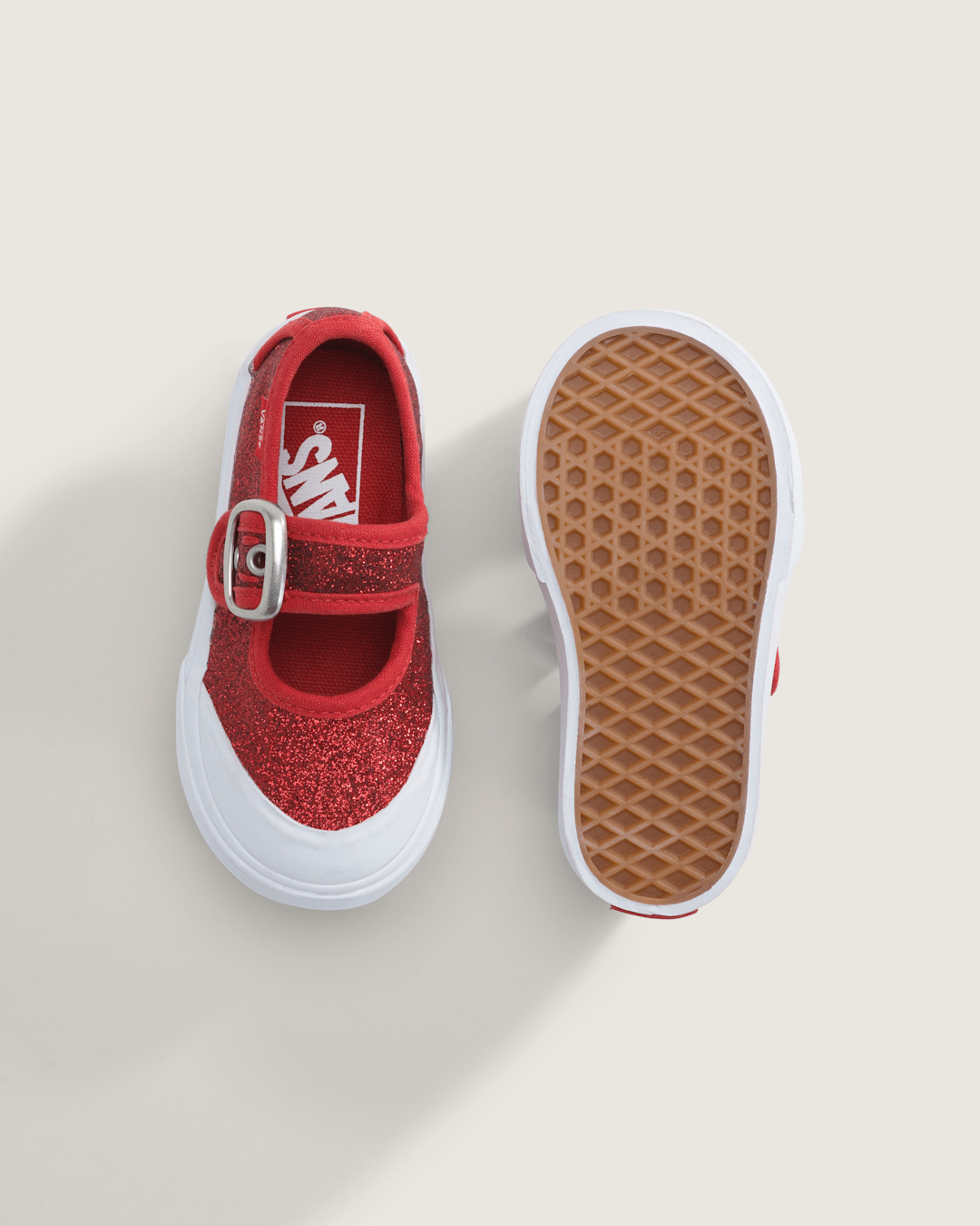 Vans Toddler Mary Jane Shoe in Glitter Red