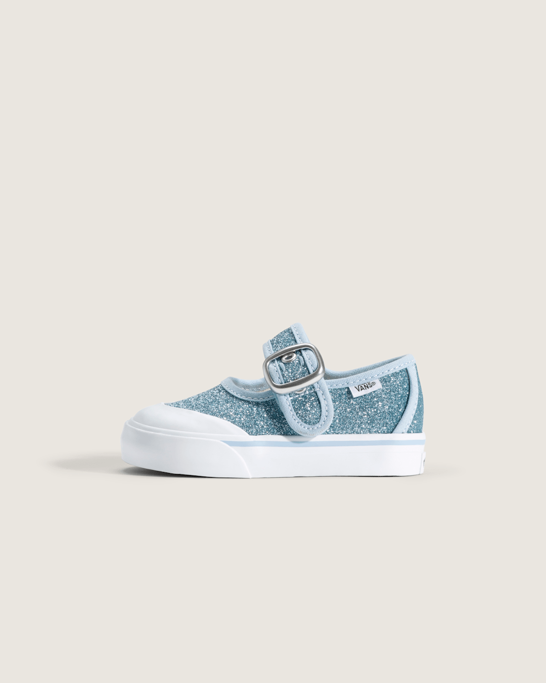 Vans Toddler Mary Jane Shoe in Glitter Cloud Blue