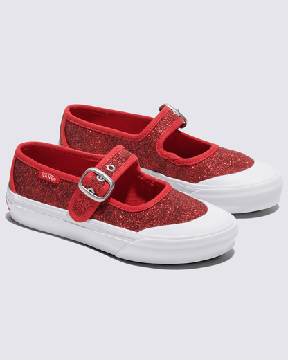 Vans Little Kids Mary Jane Shoe in Glitter Red