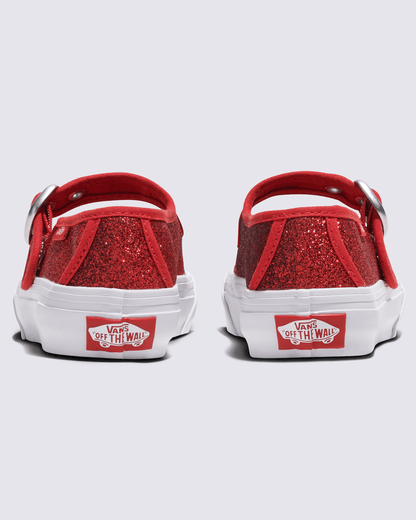 Vans Little Kids Mary Jane Shoe in Glitter Red