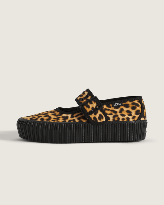 Vans Mary Jane Creeper Shoe in Leopard Brown / Black