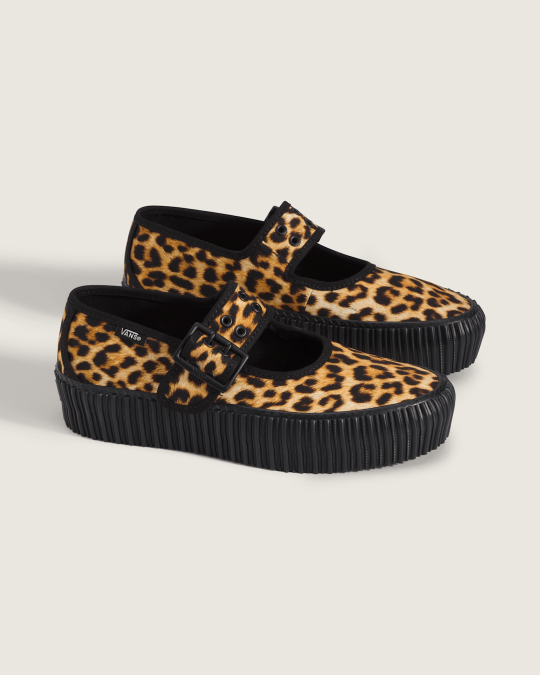 Vans Mary Jane Creeper Shoe in Leopard Brown / Black