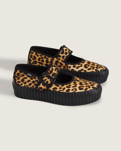 Vans Mary Jane Creeper Shoe in Leopard Brown / Black