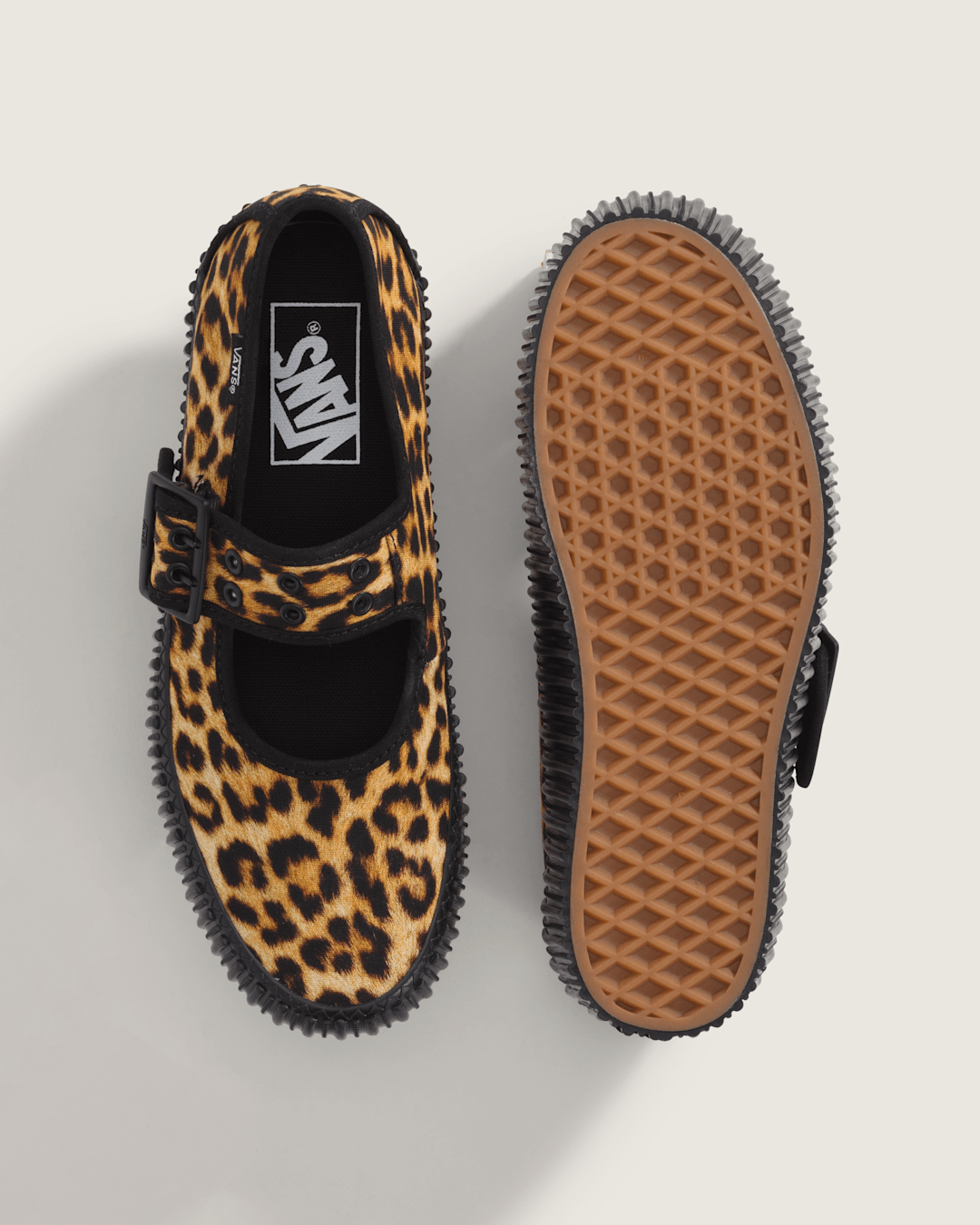 Vans Mary Jane Creeper Shoe in Leopard Brown / Black