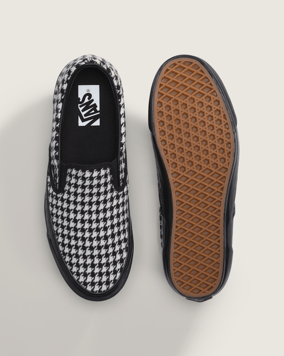 Vans Premium Classic Slip-On Shoe in Houndstooth Black / White