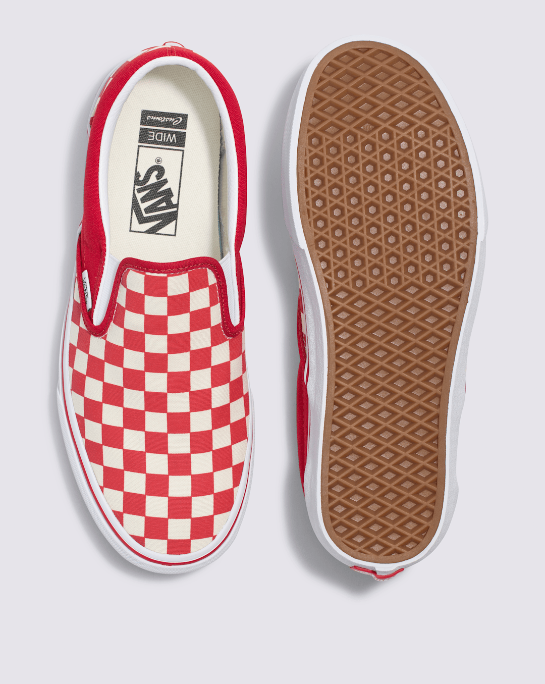 Vans Customs Classic Slip-On Checkerboard Wide Shoe in Customs