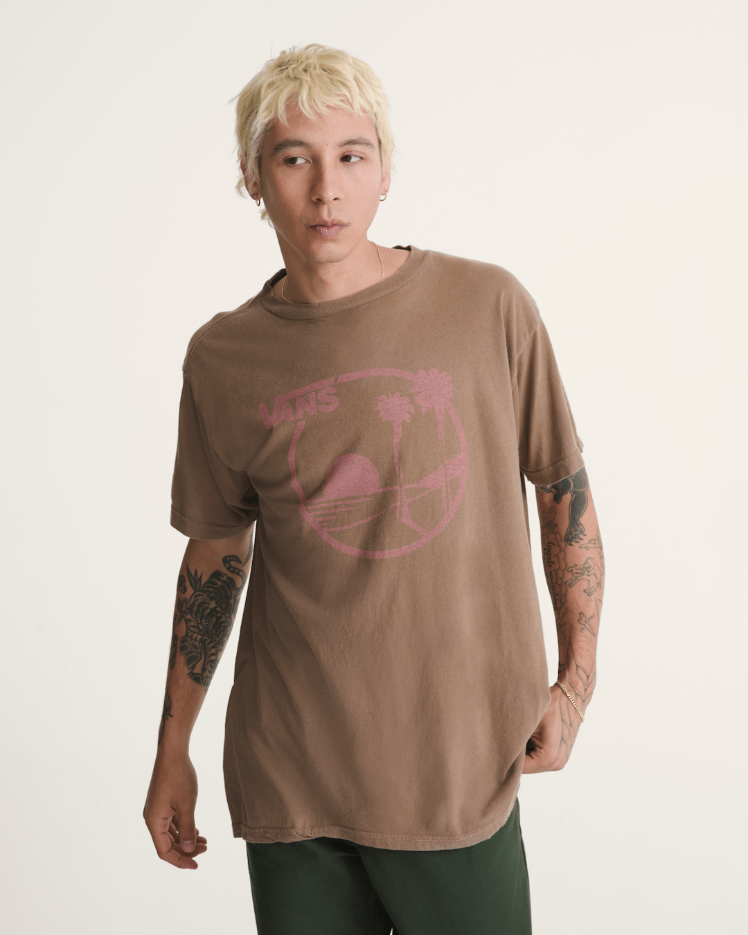 Vans Waffle Shop Sun Vans Style T-Shirt in Brown