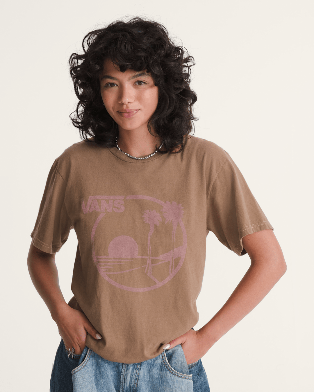 Vans Waffle Shop Sun Vans Style T-Shirt in Brown