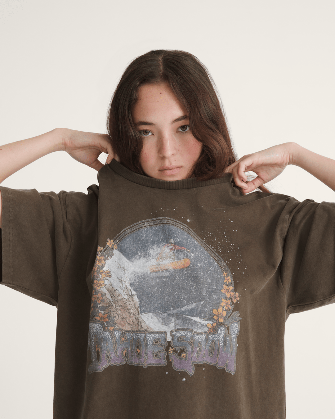Vans Snow Chutes T-Shirt in Coal Brown
