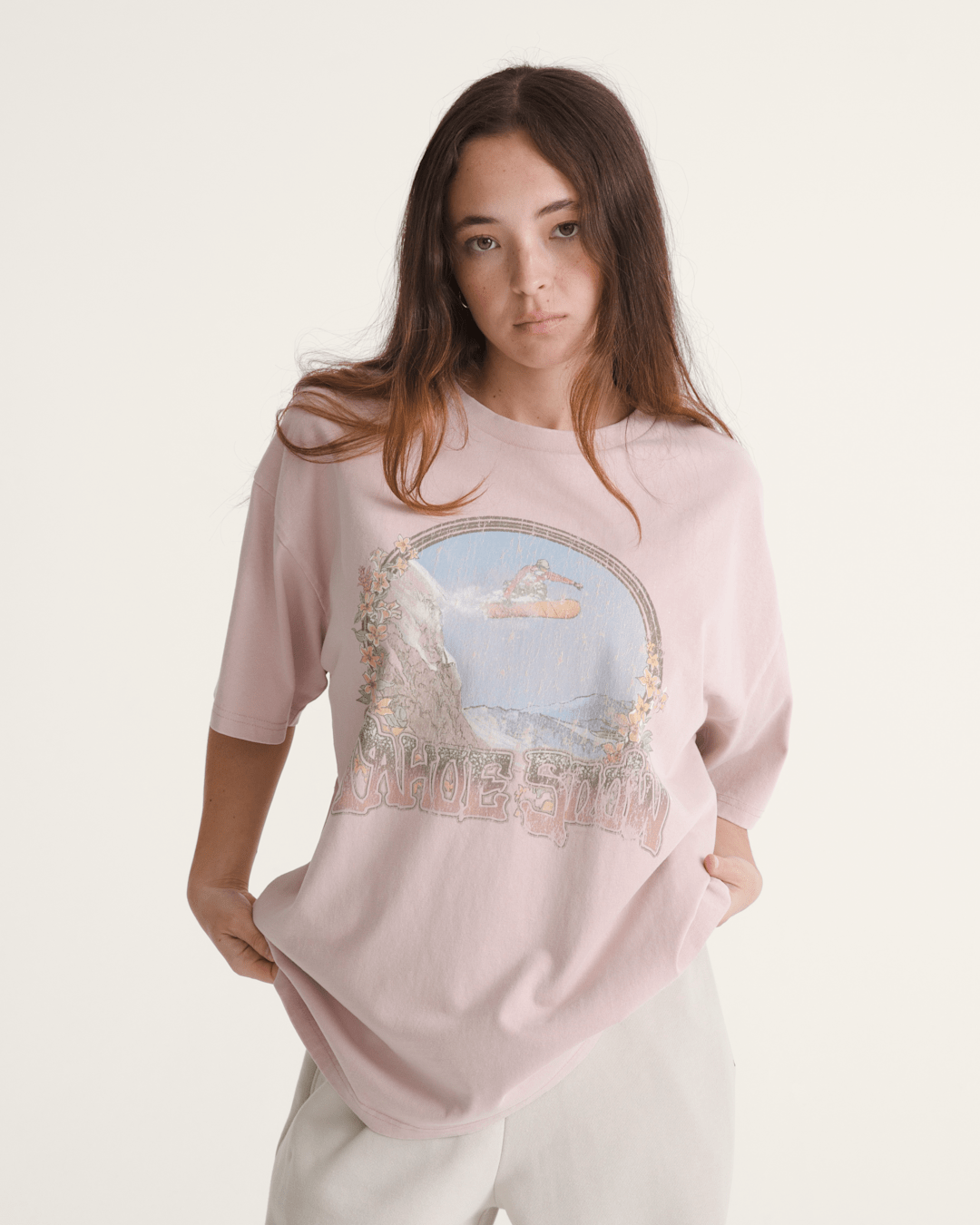 Vans Snow Chutes T-Shirt in Sepia Rose Pink