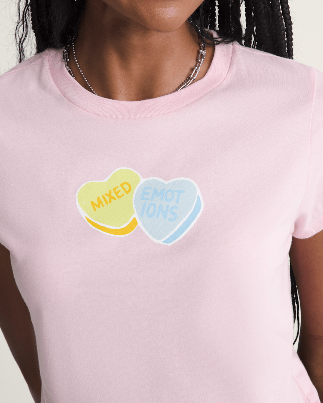 Vans Candy Mixed Emo T-Shirt in Coral Blush Pink
