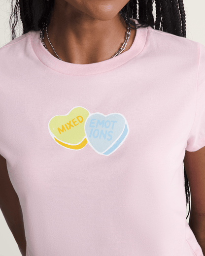 Vans Candy Mixed Emo T-Shirt in Coral Blush Pink