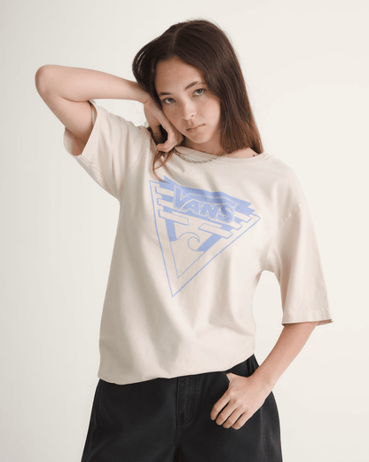 Vans Waffle Shop Wave Blend T-Shirt in Marshmallow White