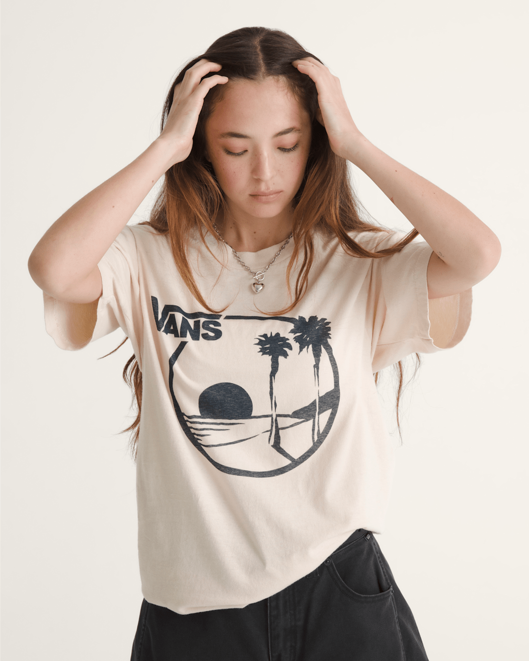 Vans Waffle Shop Sun Vans Style T-Shirt in Marshmallow