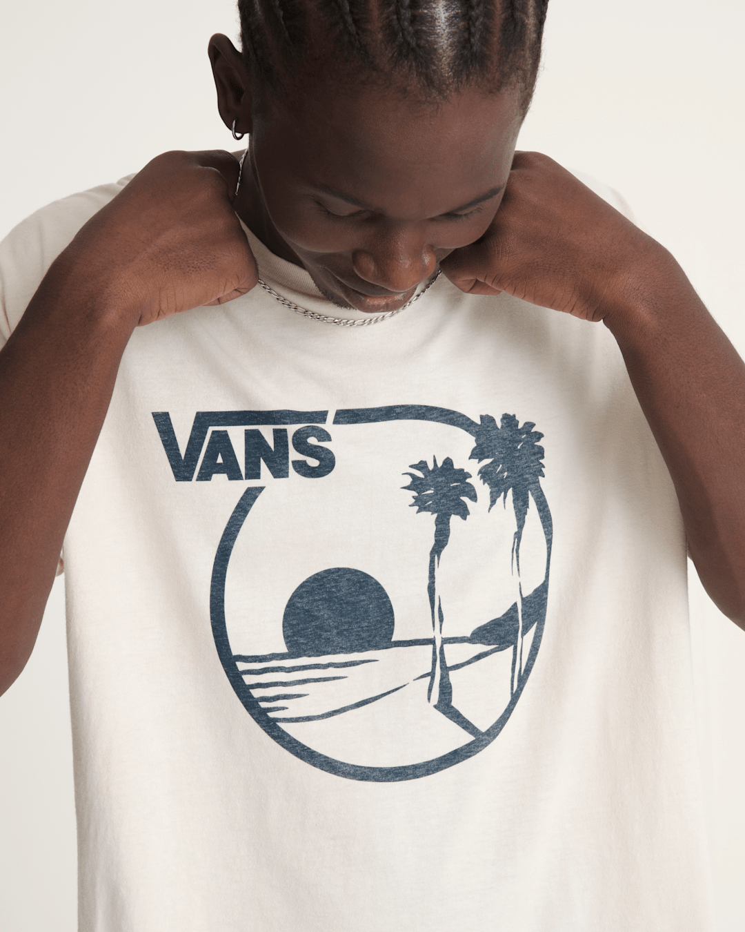 Vans Waffle Shop Sun Vans Style T-Shirt in Marshmallow