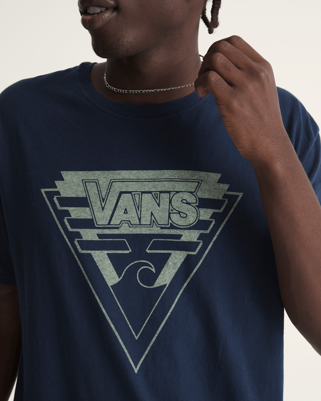 Vans Waffle Shop Wave Blend T-Shirt in Navy Blue
