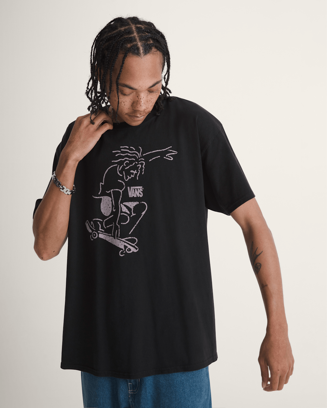 Vans Waffle Shop Skate Crest T-Shirt in Black