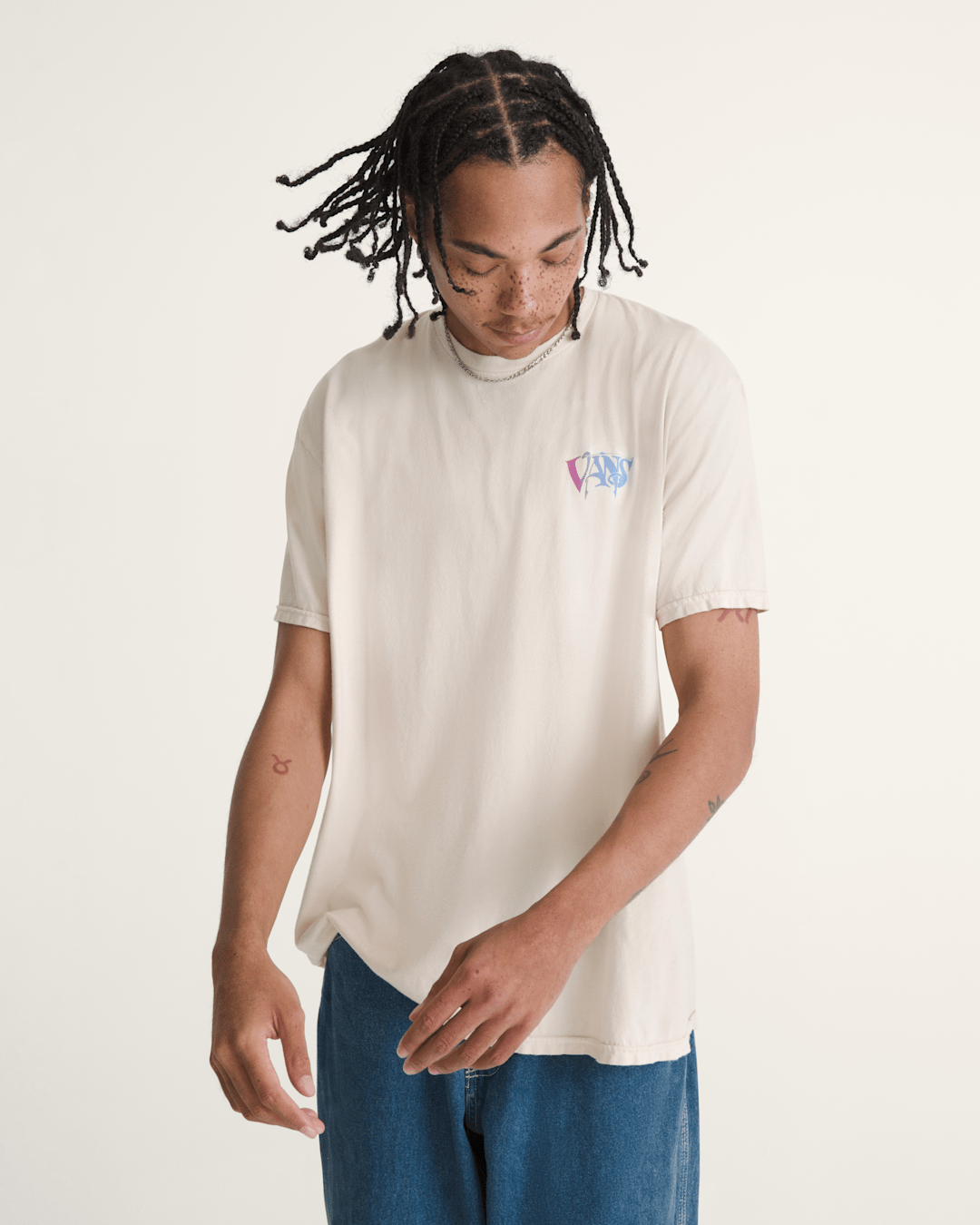 Vans Waffle Shop Optic Eye T-Shirt in Marshmallow White