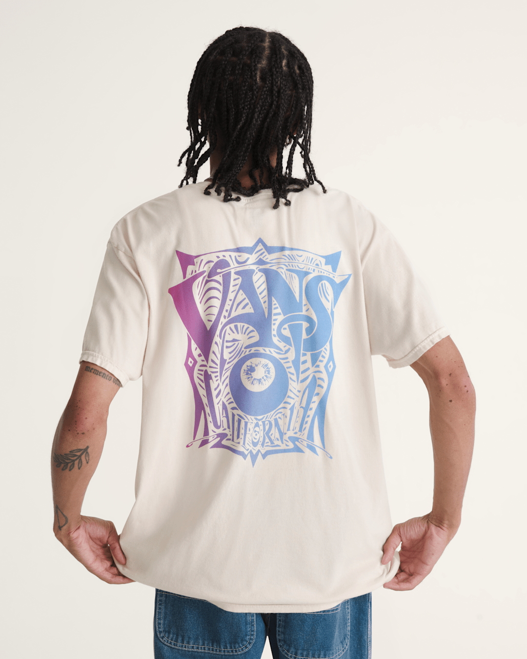 Vans Waffle Shop Optic Eye T-Shirt in Marshmallow White