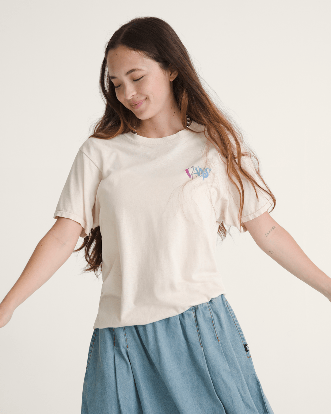 Vans Waffle Shop Optic Eye T-Shirt in Marshmallow White
