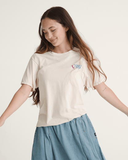 Vans Waffle Shop Optic Eye T-Shirt in Marshmallow White