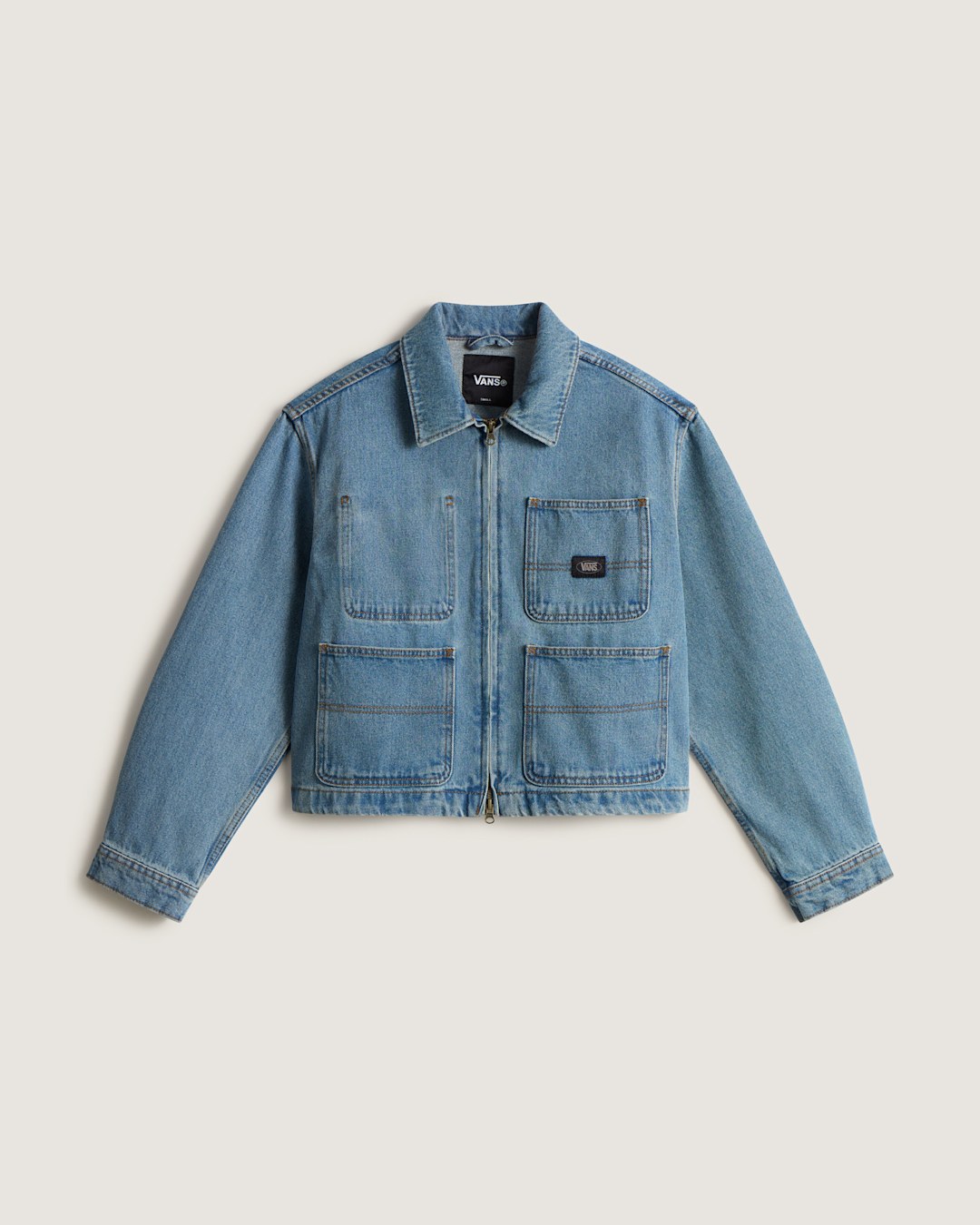 Vans Emily Boxy Work Wear Jacket in Stonewash Blue