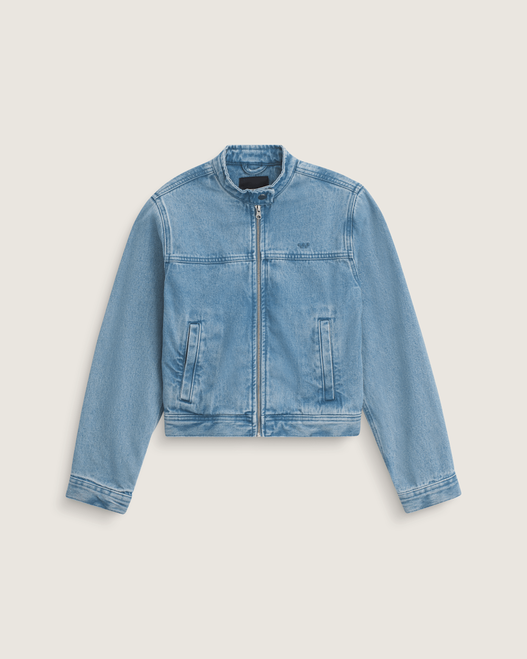 Vans Premium Pomona Collarless Station Jacket in Stonewash Blue