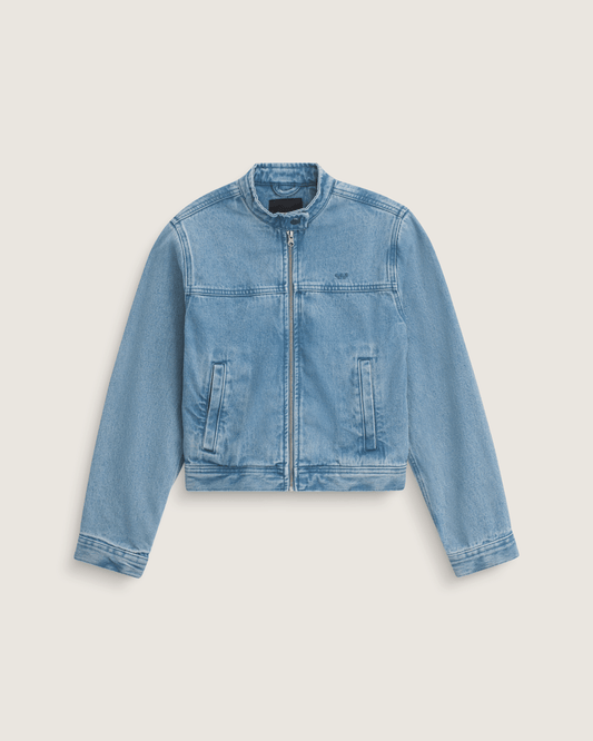 Vans Premium Pomona Collarless Station Jacket in Stonewash Blue