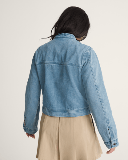 Vans Premium Pomona Collarless Station Jacket in Stonewash Blue