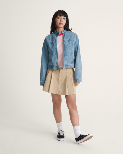 Vans Premium Pomona Collarless Station Jacket in Stonewash Blue