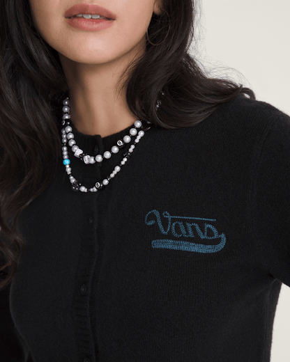 Vans Dolly Chain Stitch Cardigan Sweater in Black
